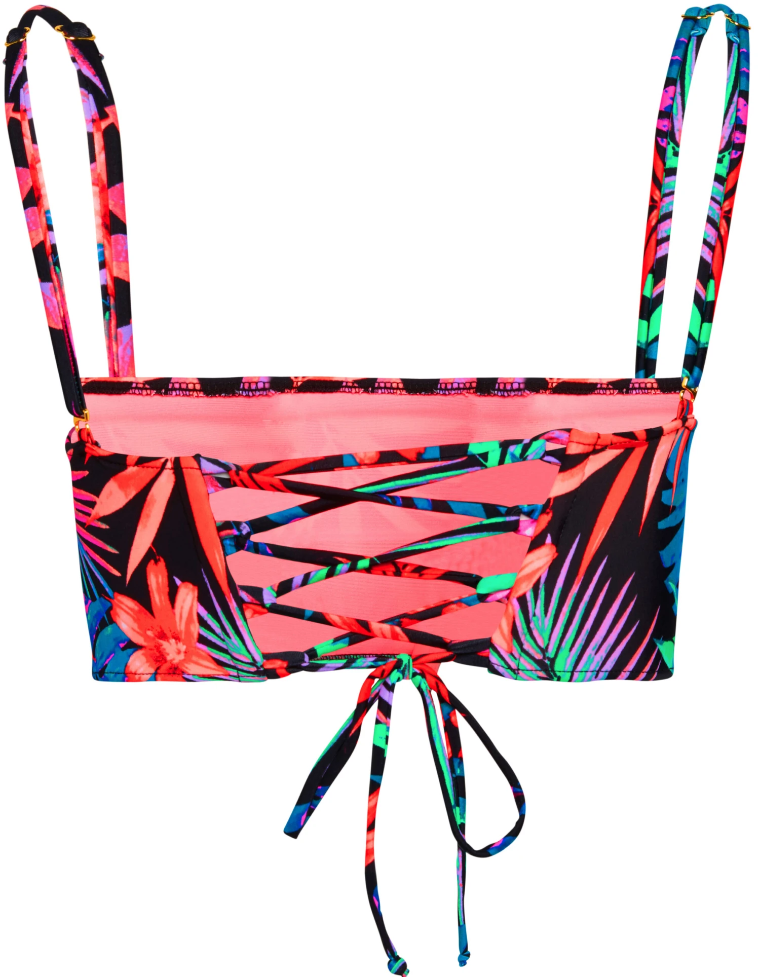 Black Tropical Bandeau Tube Top - Image 3