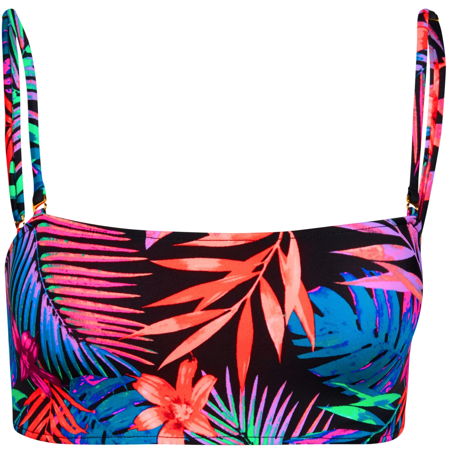 Black Tropical Bandeau Tube Top - Image 4