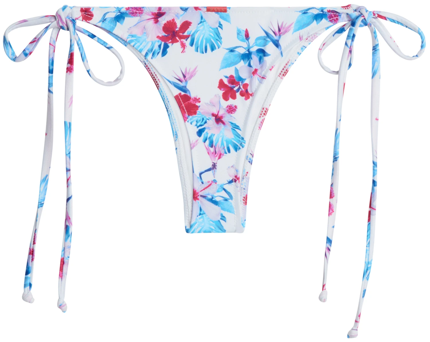 Pink & Blue Tropical Triangle Top & Pink & Blue Tropical Brazilian Thong Bottom - Image 3