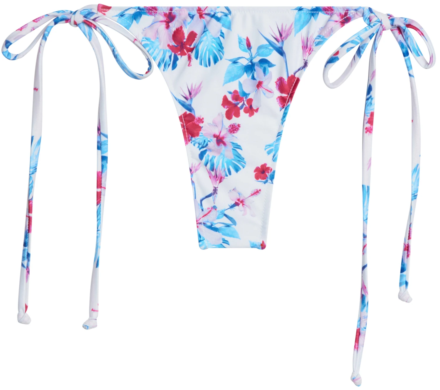 Pink & Blue Tropical Triangle Top & Pink & Blue Tropical Brazilian Thong Bottom - Image 4