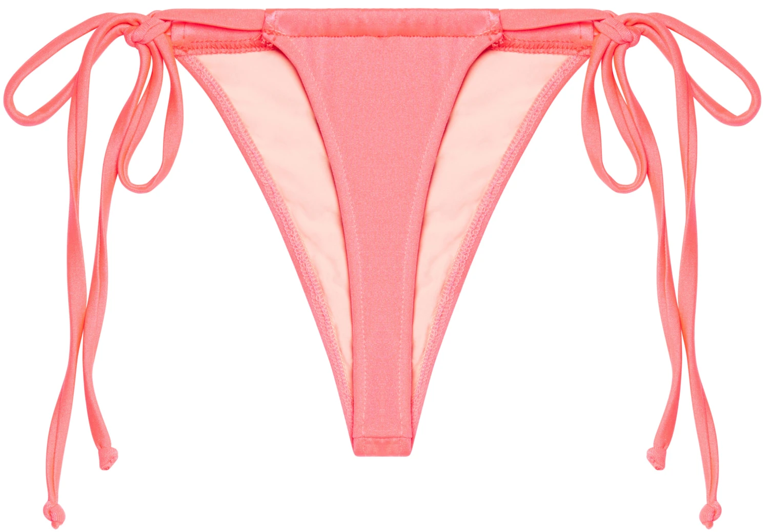 Neon Coral G-String Thong Ruched - Image 3