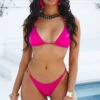 Fuchsia Triangle Bikini On A Chain Top