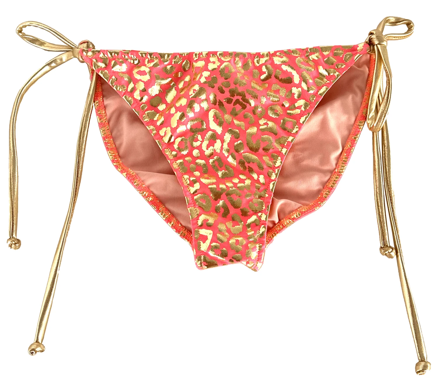 Coral & Gold Leopard Full Coverage Scrunch Bottom - Image 2