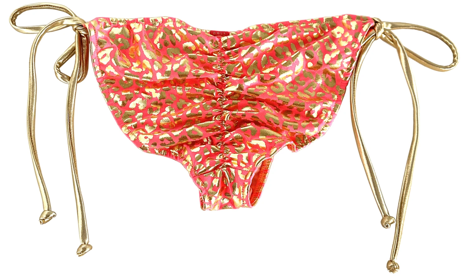 Coral & Gold Leopard Full Coverage Scrunch Bottom - Image 3