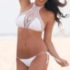 Gardenia White Crochet Micro Scrunch Bikini Bottom